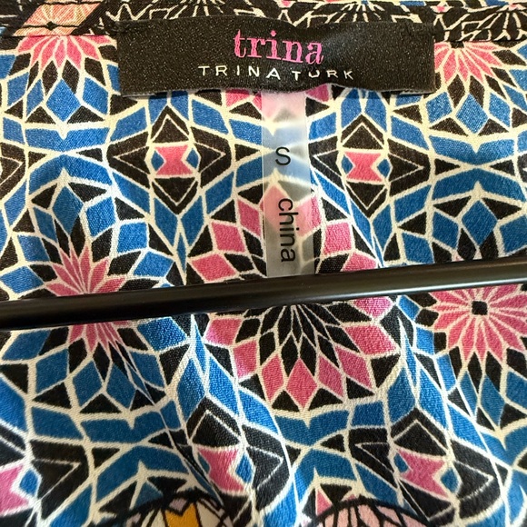 Trina Turk Bohemian Patchwork Geometric Print Lightweight Maxi Midi Dress Sz S - Picture 7 of 9